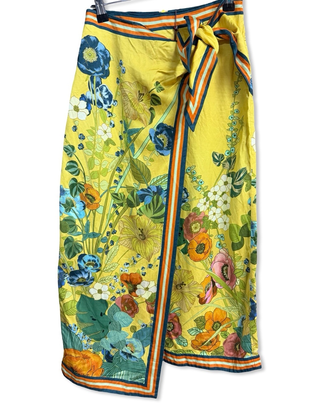 Alemais Cresida Sarong Skirt Yellow Floral Wrap Midi floral Revolve $425 Sz 0 - Picture 6 of 11